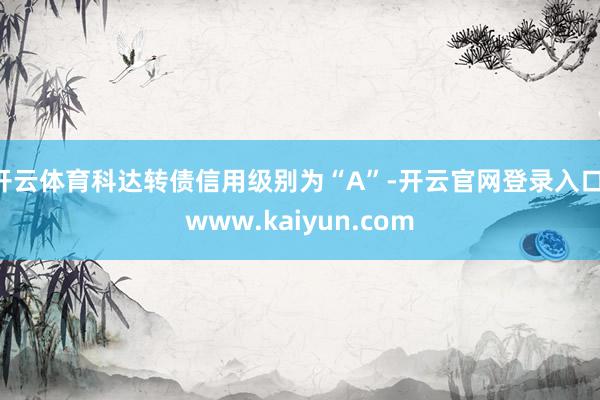 开云体育科达转债信用级别为“A”-开云官网登录入口 www.kaiyun.com