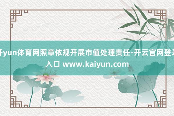 开yun体育网照章依规开展市值处理责任-开云官网登录入口 www.kaiyun.com
