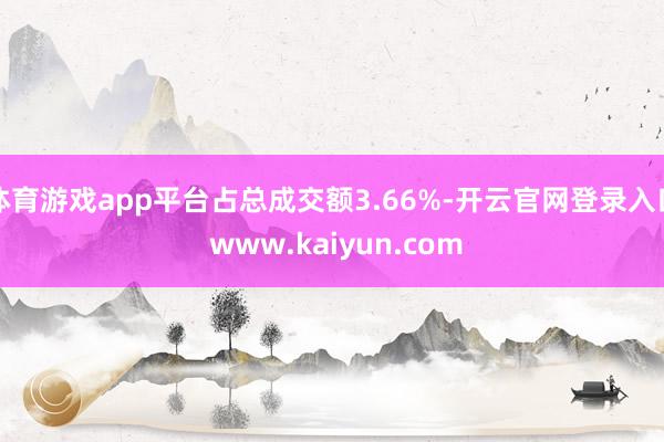 体育游戏app平台占总成交额3.66%-开云官网登录入口 www.kaiyun.com