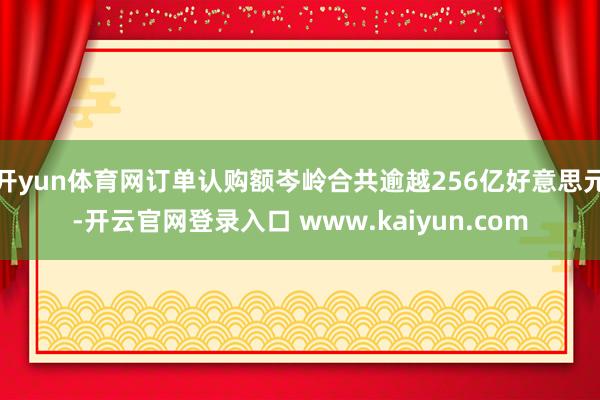 开yun体育网订单认购额岑岭合共逾越256亿好意思元-开云官网登录入口 www.kaiyun.com