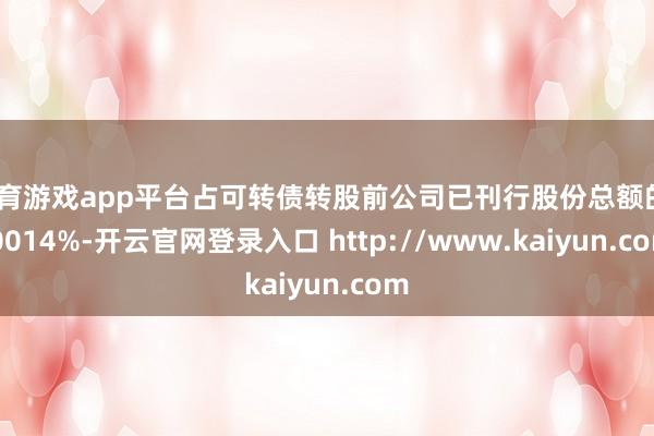 体育游戏app平台占可转债转股前公司已刊行股份总额的0.0014%-开云官网登录入口 http://www.kaiyun.com