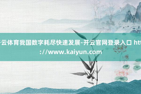开云体育我国数字耗尽快速发展-开云官网登录入口 http://www.kaiyun.com