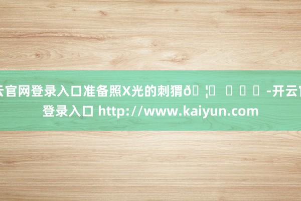 开云官网登录入口准备照X光的刺猬🦔 ​​​-开云官网登录入口 http://www.kaiyun.com