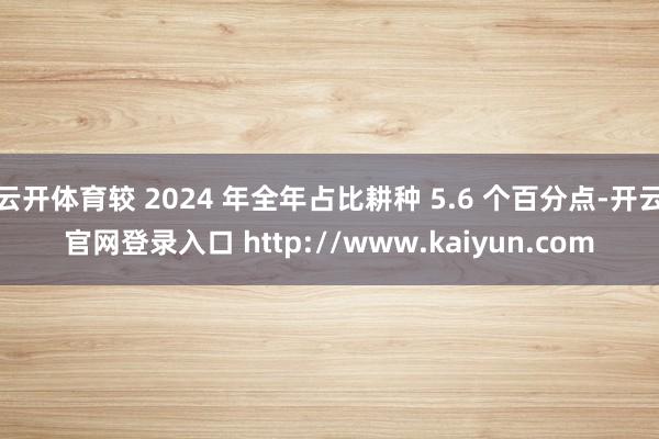 云开体育较 2024 年全年占比耕种 5.6 个百分点-开云官网登录入口 http://www.kaiyun.com