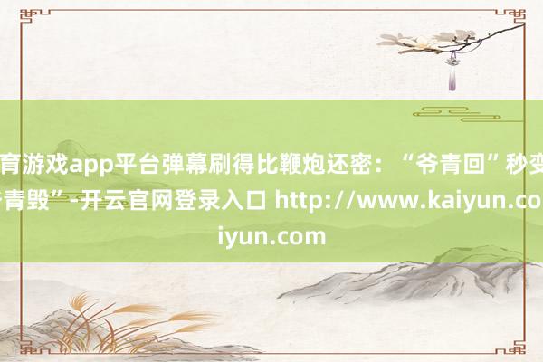 体育游戏app平台弹幕刷得比鞭炮还密：“爷青回”秒变“爷青毁”-开云官网登录入口 http://www.kaiyun.com